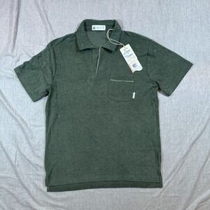 Laguna Polo Shirt‎ Mens Medium Green Terry Cotton Pullover Pocket Beach Resort